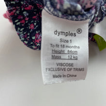 Load image into Gallery viewer, Girls Dymples, lightweight floral shorts, elasticated, GUC, size 1,  