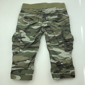 Boys Dymples, cotton lined camo print pants, elasticated, FUC, size 0,  