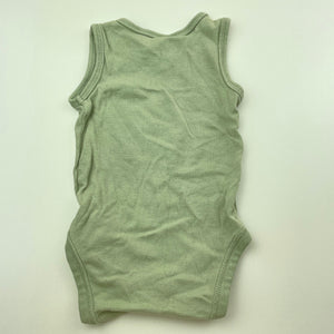 unisex Anko, green cotton singletsuit / romper, GUC, size 000,  