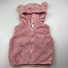 Load image into Gallery viewer, Girls Baby Berry, cotton lined fleece hooded vest, GUC, size 1,  