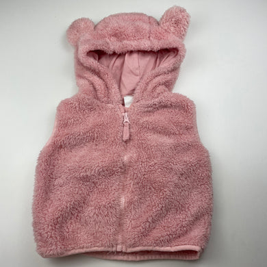 Girls Baby Berry, cotton lined fleece hooded vest, GUC, size 1,  