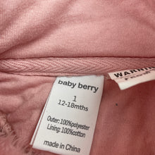 Load image into Gallery viewer, Girls Baby Berry, cotton lined fleece hooded vest, GUC, size 1,  