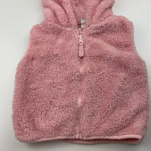 Girls Baby Berry, cotton lined fleece hooded vest, GUC, size 1,  