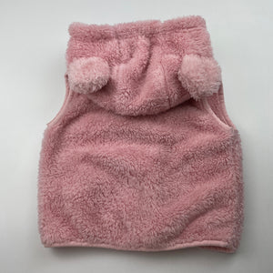 Girls Baby Berry, cotton lined fleece hooded vest, GUC, size 1,  