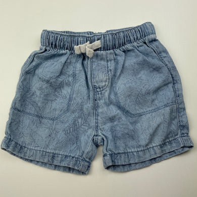 Boys Dymples, chambray cotton shorts, elasticated, GUC, size 0,  