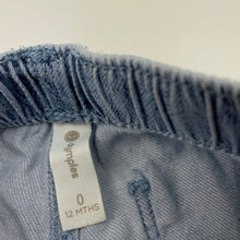 Load image into Gallery viewer, Boys Dymples, chambray cotton shorts, elasticated, GUC, size 0,  