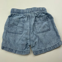 Load image into Gallery viewer, Boys Dymples, chambray cotton shorts, elasticated, GUC, size 0,  