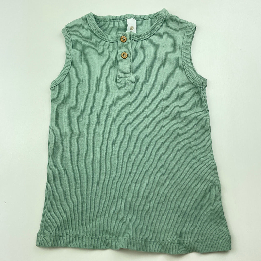 unisex Dymples, ribbed organic cotton blend top, GUC, size 1,  