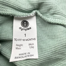 Load image into Gallery viewer, unisex Dymples, ribbed organic cotton blend top, GUC, size 1,  