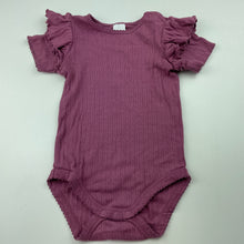 Load image into Gallery viewer, Girls Baby Berry, pointelle cotton ruffle bodysuit / romper, EUC, size 1,  