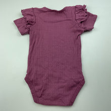 Load image into Gallery viewer, Girls Baby Berry, pointelle cotton ruffle bodysuit / romper, EUC, size 1,  