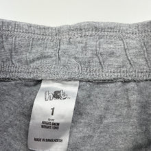 Load image into Gallery viewer, unisex H&amp;T, grey marle shorts, elasticated, FUC, size 1,  