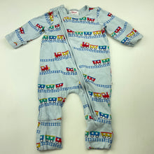 Load image into Gallery viewer, Boys Sprout, organic cotton blend zip romper, GUC, size 000,  
