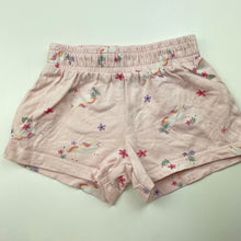 Load image into Gallery viewer, Girls Anko, pink cotton shorts, elasticated, unicorns, FUC, size 1,  