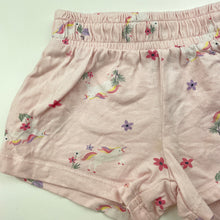 Load image into Gallery viewer, Girls Anko, pink cotton shorts, elasticated, unicorns, FUC, size 1,  