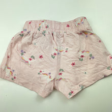 Load image into Gallery viewer, Girls Anko, pink cotton shorts, elasticated, unicorns, FUC, size 1,  