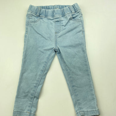 Girls Dymples, stretch denim leggings / jeggings, elasticated, Inside leg: 24cm, GUC, size 1,  