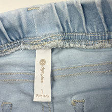 Load image into Gallery viewer, Girls Dymples, stretch denim leggings / jeggings, elasticated, Inside leg: 24cm, GUC, size 1,  