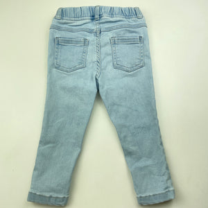 Girls Dymples, stretch denim leggings / jeggings, elasticated, Inside leg: 24cm, GUC, size 1,  