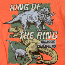Load image into Gallery viewer, Boys Favourites, orange cotton t-shirt / top, dinosaurs, GUC, size 7,  