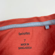 Load image into Gallery viewer, Boys Favourites, orange cotton t-shirt / top, dinosaurs, GUC, size 7,  