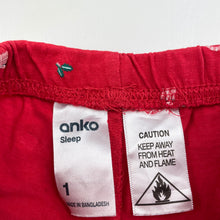 Load image into Gallery viewer, Girls Anko, cotton Christmas pyjama shorts, FUC, size 1,  