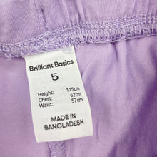 Load image into Gallery viewer, Girls Brilliant Basics, purple leggings, elasticated, Inside leg: 45cm, FUC, size 5,  
