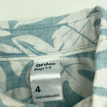 Load image into Gallery viewer, Boys Anko, lightweight cotton short sleeve shirt, FUC, size 4,  