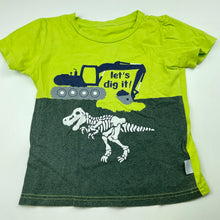 Load image into Gallery viewer, Boys Ollies, green t-shirt / top, dinosaur, no size, armpit to armpit: 33cm, FUC, size 4-5,  