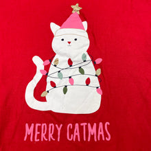 Load image into Gallery viewer, Girls Anko, red cotton CHristmas t-shirt / top, cat, EUC, size 10,  