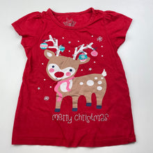Load image into Gallery viewer, Girls H&amp;T, cotton Christmas t-shirt / top, GUC, size 4,  