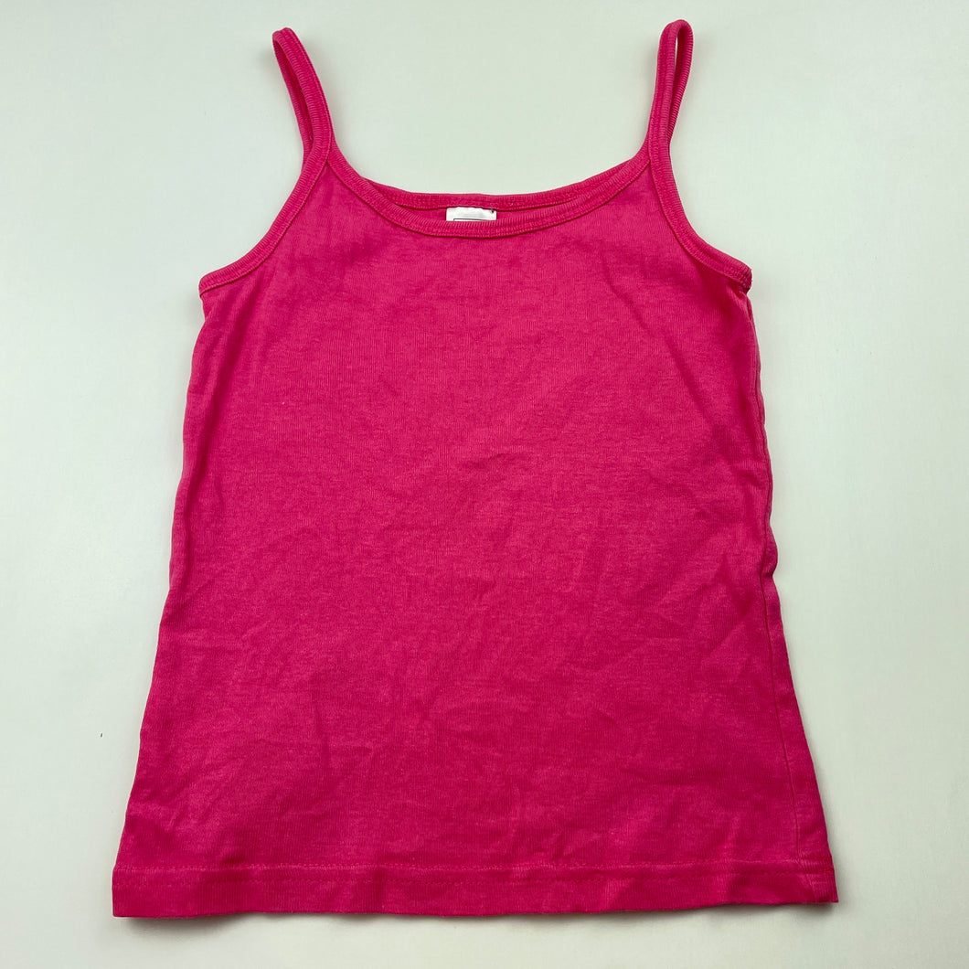 Girls Kids & Co, pink cotton singlet top, GUC, size 6-8,  