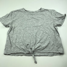 Load image into Gallery viewer, Girls Anko, grey marle tie front t-shirt / top, GUC, size 9,  