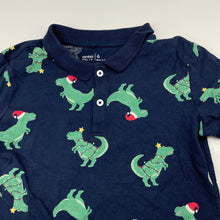 Load image into Gallery viewer, Boys Anko, navy cotton Christmas polo shirt top, EUC, size 6,  