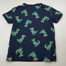 Load image into Gallery viewer, Boys Anko, navy cotton Christmas polo shirt top, EUC, size 6,  