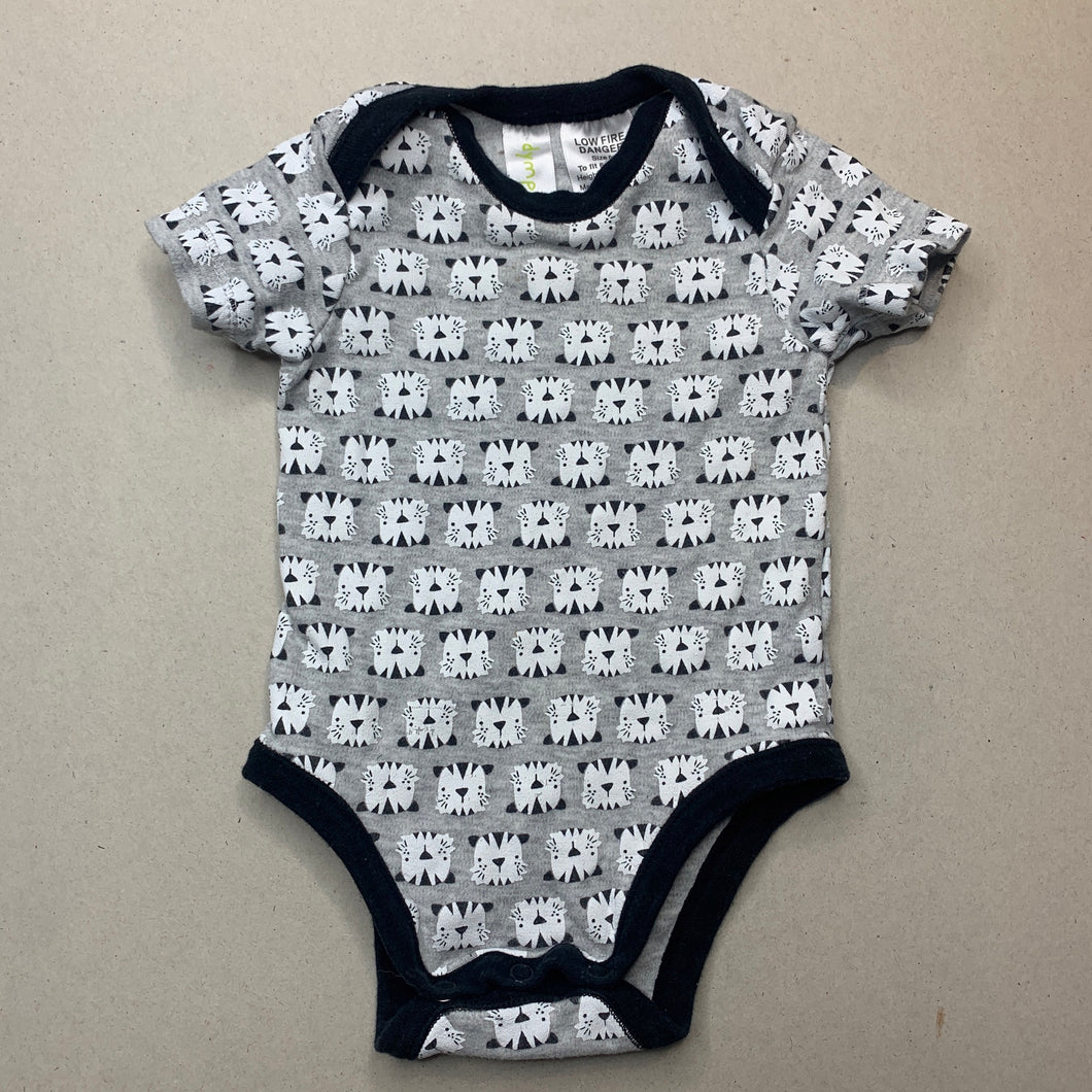 unisex Dymples, cotton bodysuit / romper, tigers, FUC, size 00,  