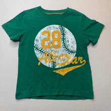 Load image into Gallery viewer, Boys Carters, green cotton t-shirt / top, baseball, EUC, size 1-2,  