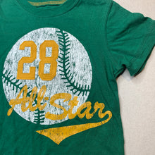 Load image into Gallery viewer, Boys Carters, green cotton t-shirt / top, baseball, EUC, size 1-2,  