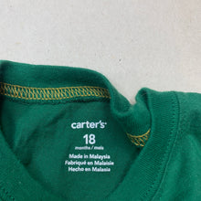 Load image into Gallery viewer, Boys Carters, green cotton t-shirt / top, baseball, EUC, size 1-2,  