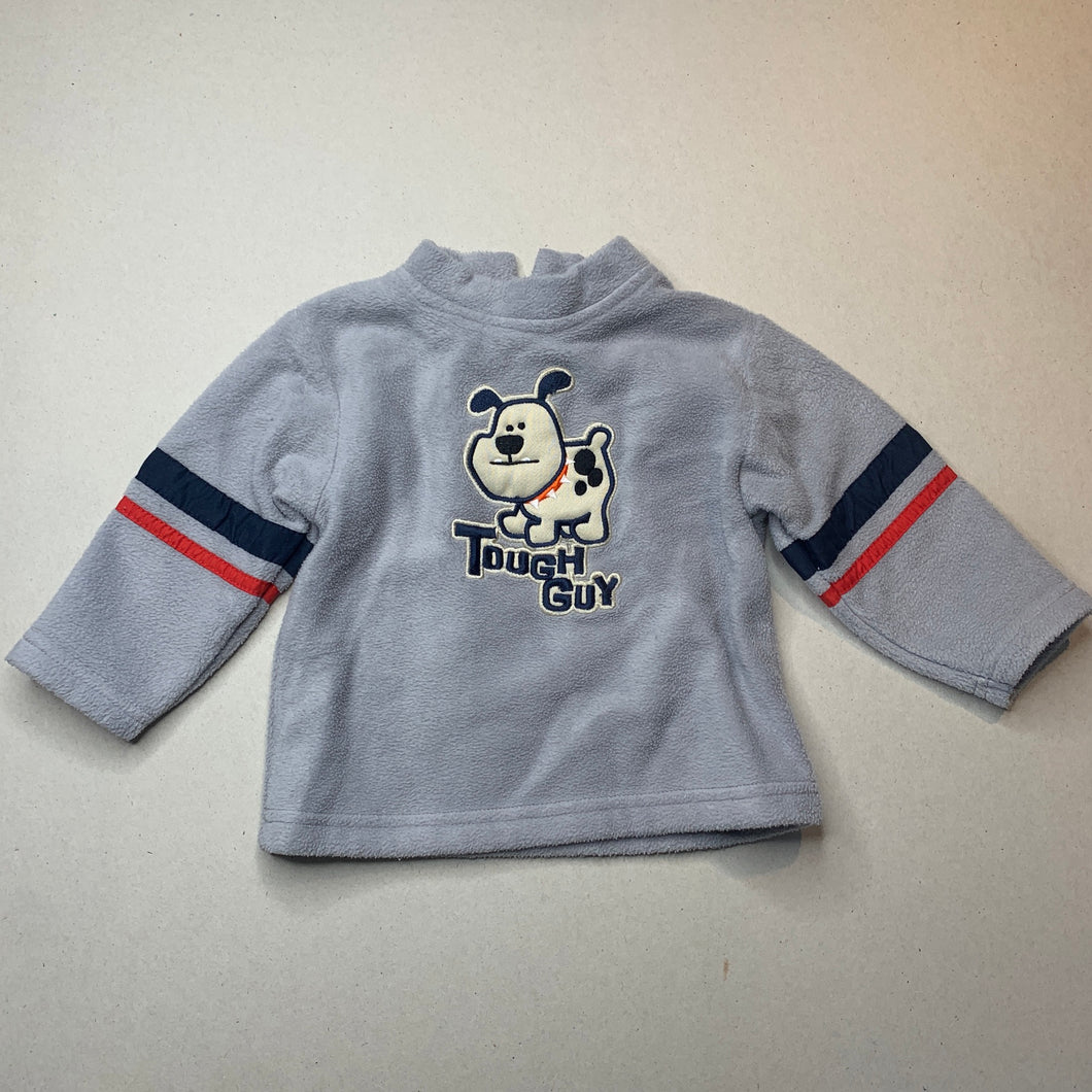 Boys Blue Sky, fleece sweater / jumper, dog, GUC, size 0,  