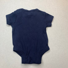 Load image into Gallery viewer, unisex Target, navy organic cotton blend bodysuit / romper, EUC, size 0000,  