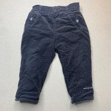 Load image into Gallery viewer, Boys Baby Baby, lined wadded corduroy cotton pants, elasticated, GUC, size 0,  
