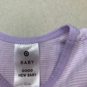 unisex Target, purple stripe cotton singlet top, EUC, size 0000,  
