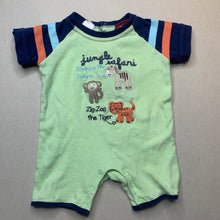 Load image into Gallery viewer, Boys Sprout, soft cotton romper, jungle animals, FUC, size 00,  