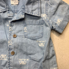 Load image into Gallery viewer, Boys Anko, chambray cotton short sleeve shirt, combi vans, GUC, size 0,  