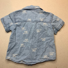 Load image into Gallery viewer, Boys Anko, chambray cotton short sleeve shirt, combi vans, GUC, size 0,  