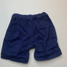 Load image into Gallery viewer, Boys Dymples, navy cotton shorts, adjustable, EUC, size 0,  