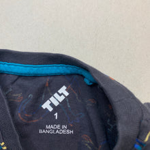 Load image into Gallery viewer, Boys Tilt, cotton long sleeve top, dinosaurs, EUC, size 1,  