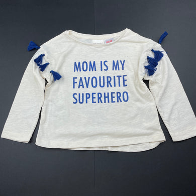 Girls Zara, soft feel long sleeve t-shirt / top, EUC, size 1,  