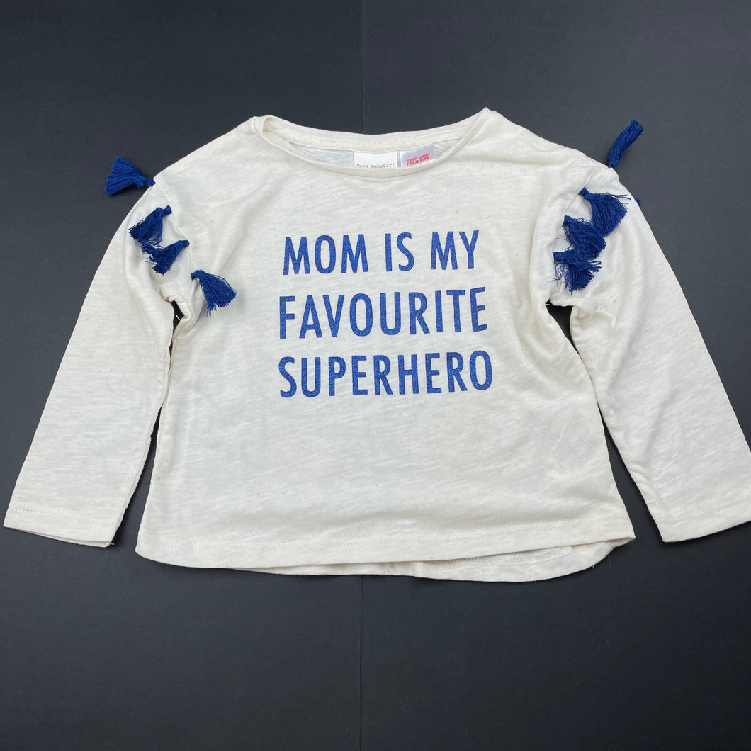 Girls Zara, soft feel long sleeve t-shirt / top, EUC, size 1,  